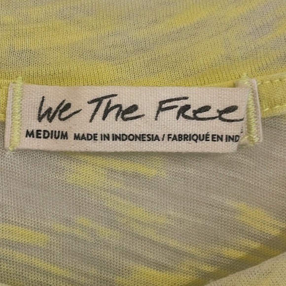 We The Free Women’s T-Shirt Small Yellow Acid Wash Lightweight Cotton Sheer - Picture 7 of 11